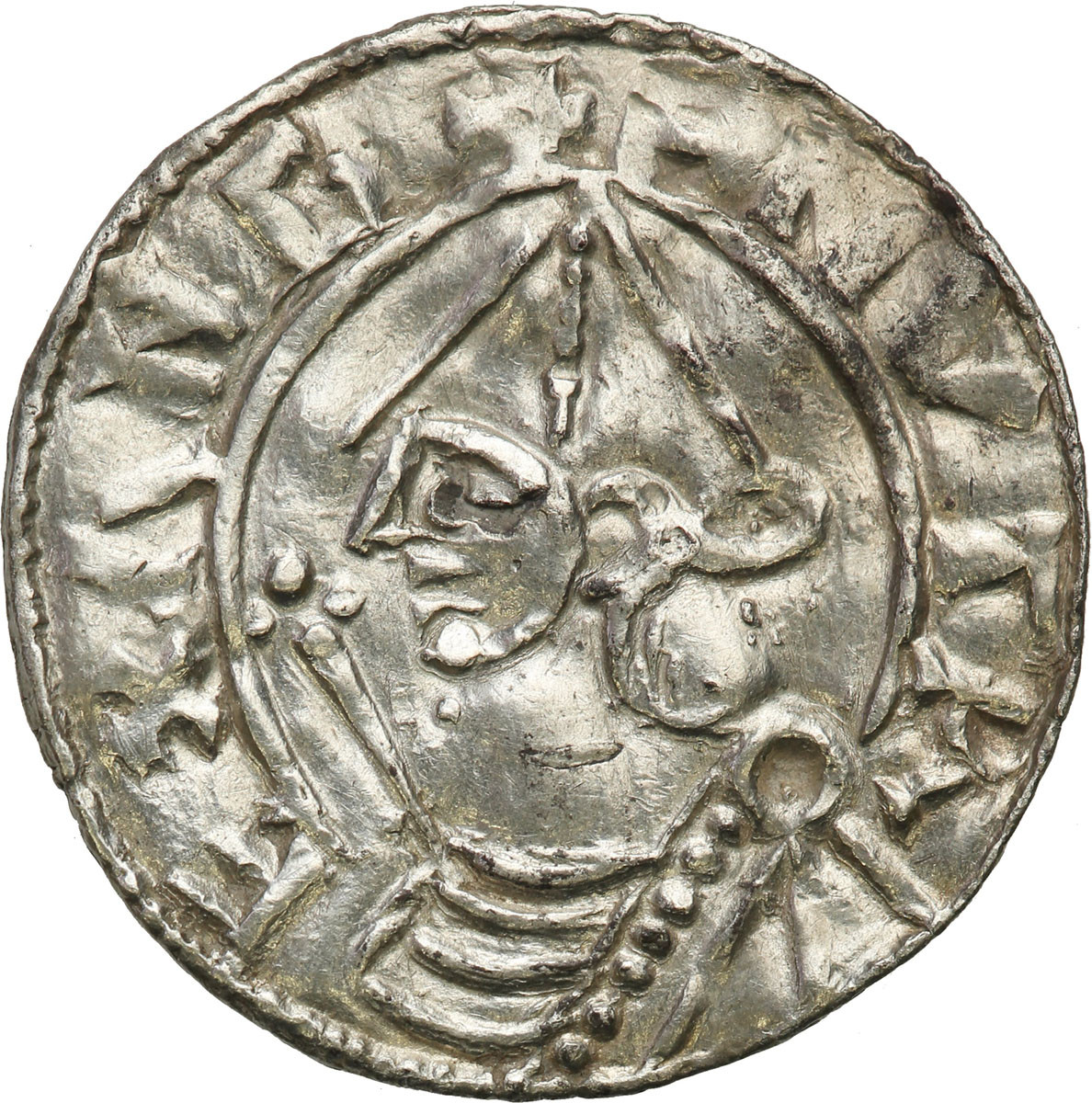Anglia. Knut (1016-1035). Denar typu Pointed Helmet